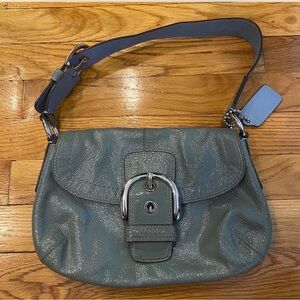 Stylish Gray Leather Shoulder Bag